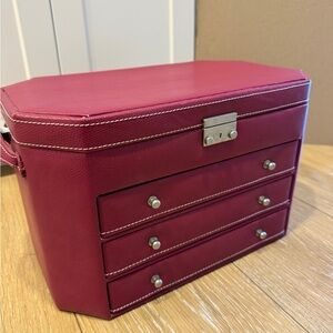 Elegant Burgundy Jewelry Box